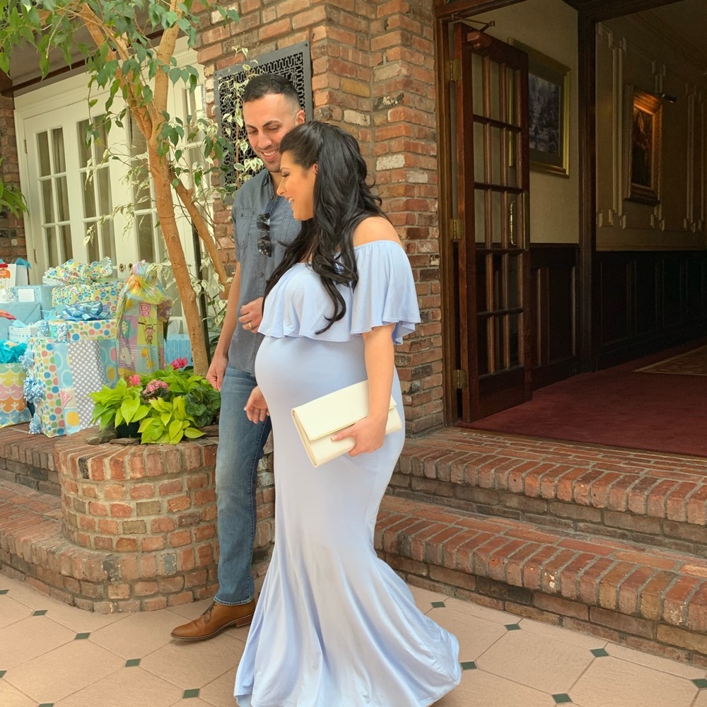 Baby blue long dress